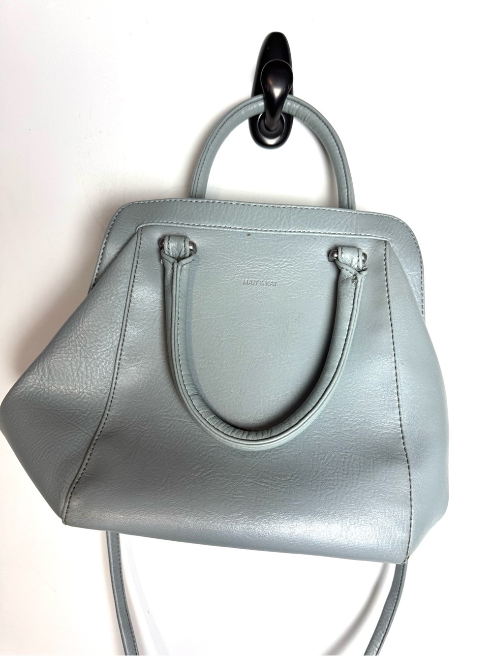 Matt & Nat Light grey Vegan Leather Top-Handle Bag